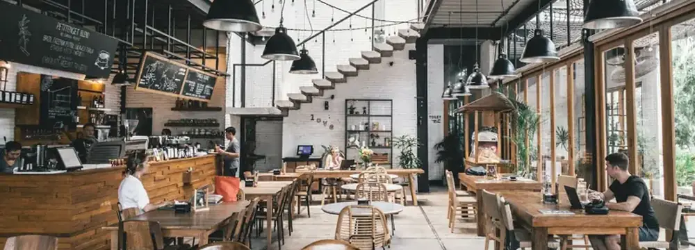 A warm restaurant interior